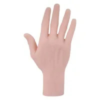 Tattoo Übungshand aus Silikon in Beige Beige Silikonhand für Tattoo-Übungen auf weißem Hintergrund