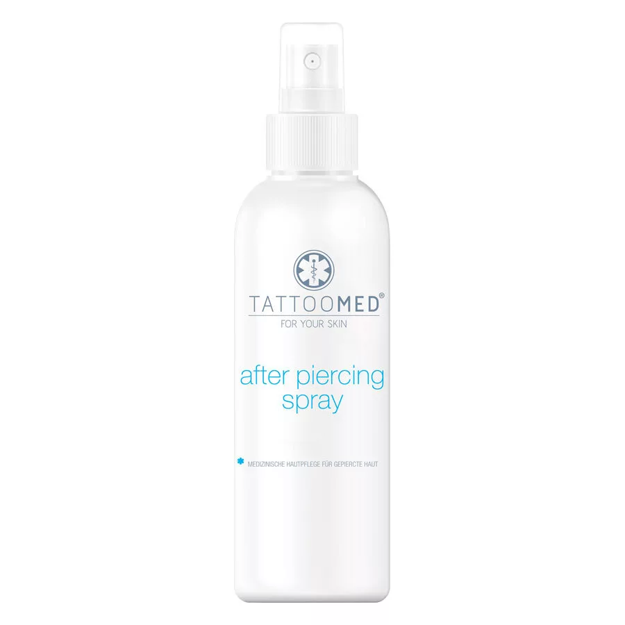 Spray bianco TattooMed® After Piercing 75ml su sfondo bianco