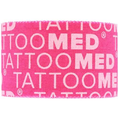 Rosa Tattoomed Studio Pro Tape mit weißem Schriftzug auf neutralem Hintergrund