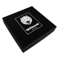 Scatola Logo Wildcat Nera per Orecchini Scatola nera con logo Wildcat su sfondo bianco