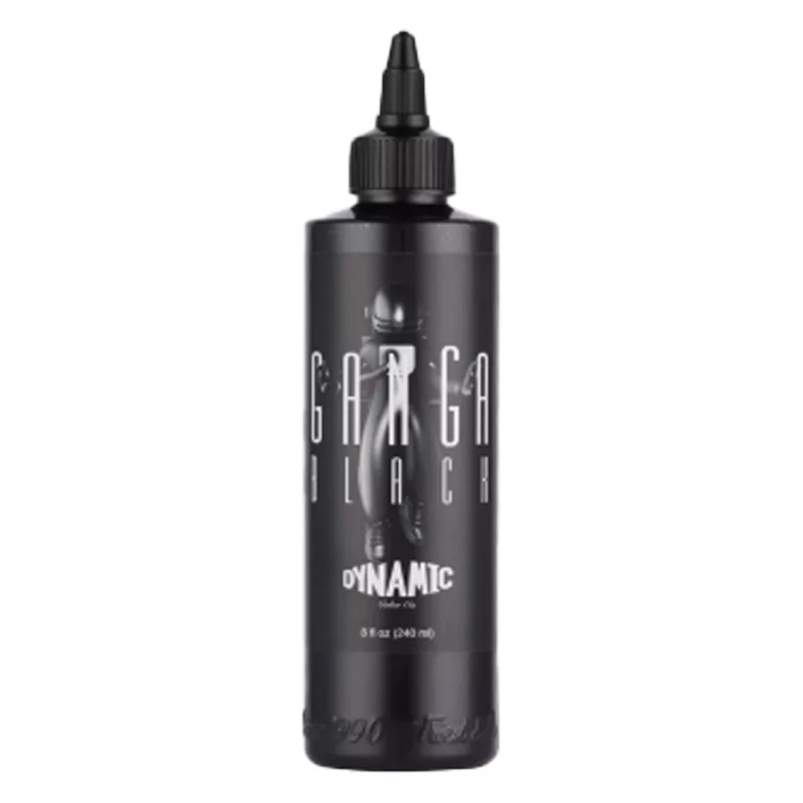 Viking Ink Ganga Black Inchiostro per Tatuaggi 240ml Inchiostro nero per tatuaggi Viking Ink Ganga Black 240ml bottiglia su sfondo bianco