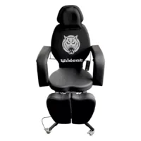 Lettino Wildcat Pro Tattoo nero con rivestimento in similpelle, su ruote