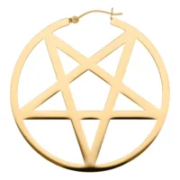 Orecchini Pentagramma dorati in acciaio inossidabile su sfondo bianco