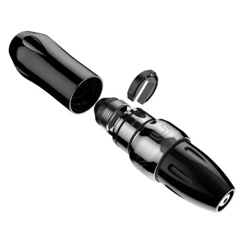 Xion Pen Gunmetal in colore argento, smontato su sfondo bianco