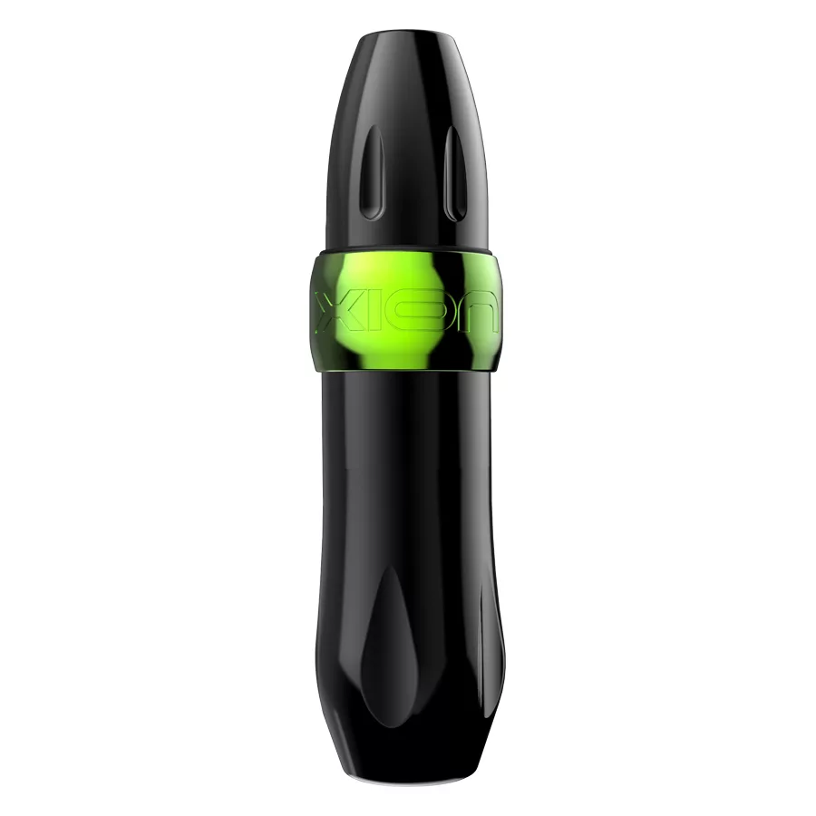 Xion Pen Kryptonite nero con anello verde chiaro su sfondo bianco