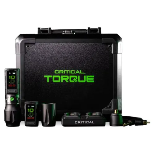 Set Critical Torque 3.5 nero con accessori su sfondo bianco
