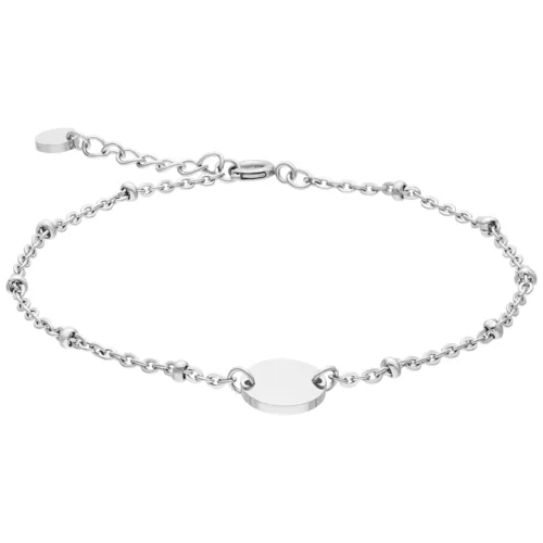 Bracciale d'argento personalizzabile in acciaio chirurgico 316L su sfondo bianco