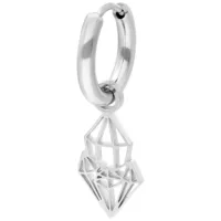 Orecchini in argento con ciondolo geometrico su sfondo bianco