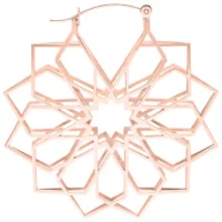 Orecchini in oro rosa con design a caleidoscopio su sfondo bianco