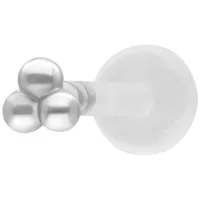 Labret Push Fit Trinity Balls in argento Labret in argento con tre sfere su sfondo bianco