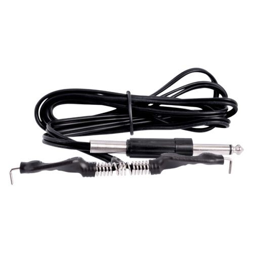 Cavo Clip nero con jack su sfondo bianco