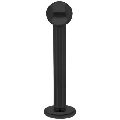 Labret in titanio nero lucido con sfera da 4mm su sfondo bianco