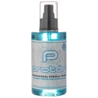 Bottiglia trasparente da 200ml di Proton Stencil Primer con etichetta blu su sfondo bianco