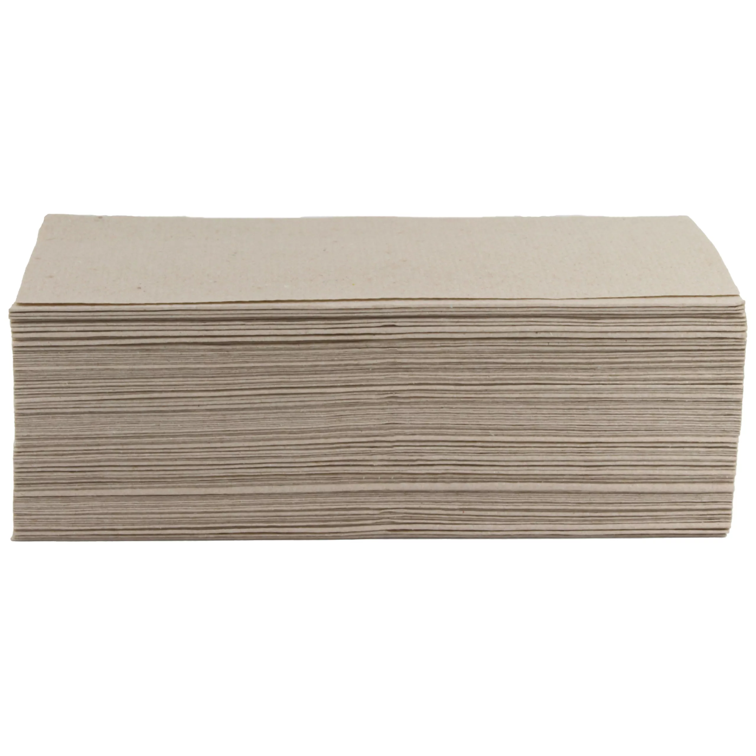 Asciugamano monostrato beige piegato su sfondo bianco