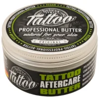 Vasetto rotondo di Believa Tattoo Butter, design verde-nero, 35 ml