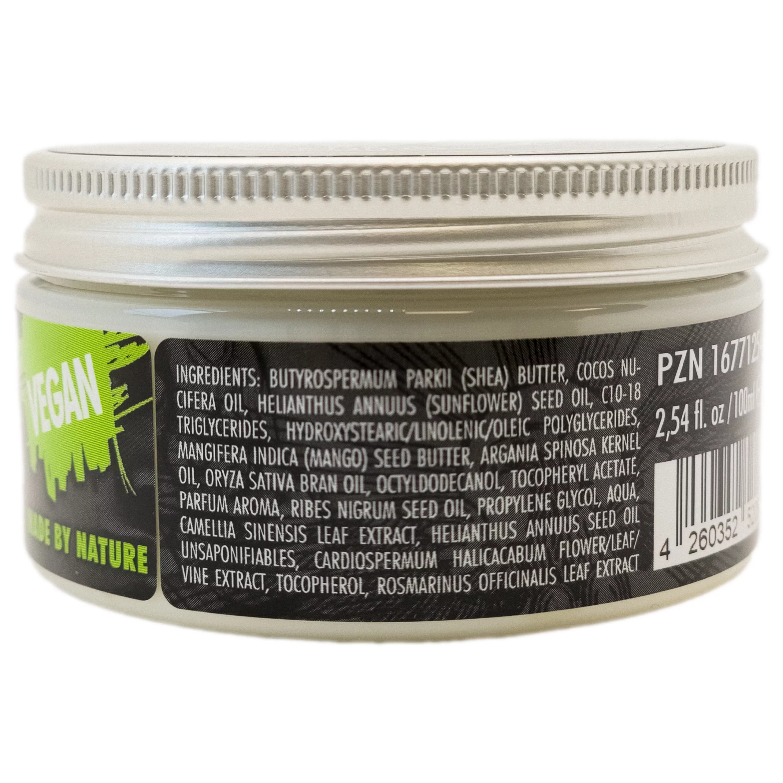 Barattolo di Believa Tattoo Butter, etichetta verde, 35ml, su sfondo chiaro