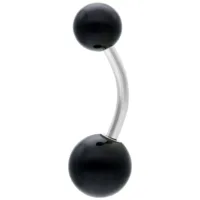 Banana Bell nero in titanio con due sfere su sfondo bianco