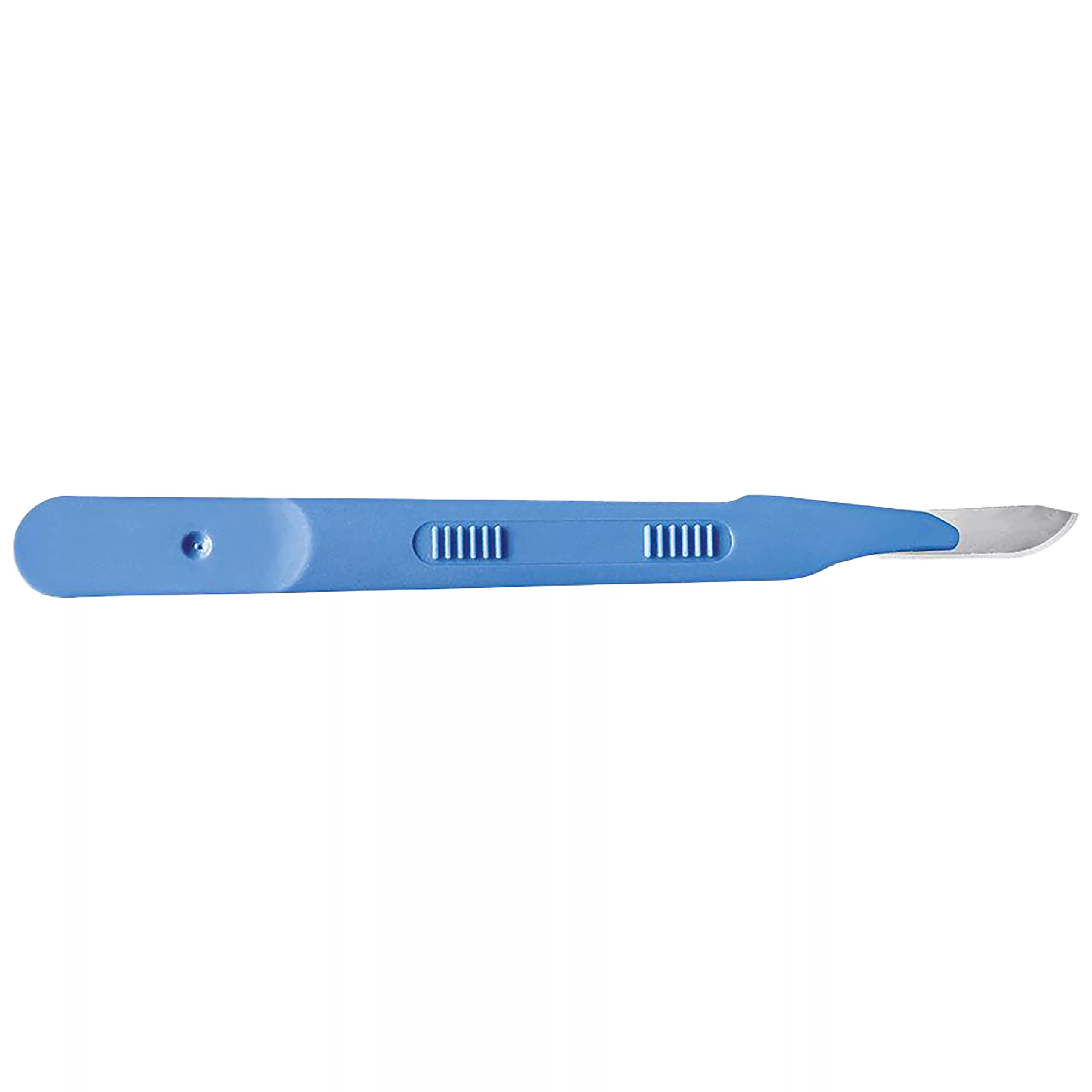 Bisturi monouso sterile blu Fig. 10 su sfondo bianco