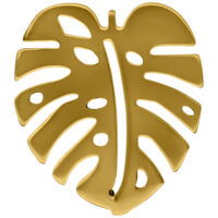 Orecchino Monstera dorato su sfondo bianco