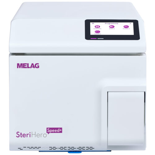 Sterilizzatore SteriHero Speed+ bianco con display digitale su sfondo neutro