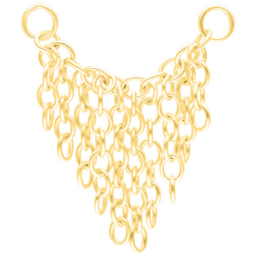Catena Piercing con Nappa Dorata di 20mm su sfondo bianco