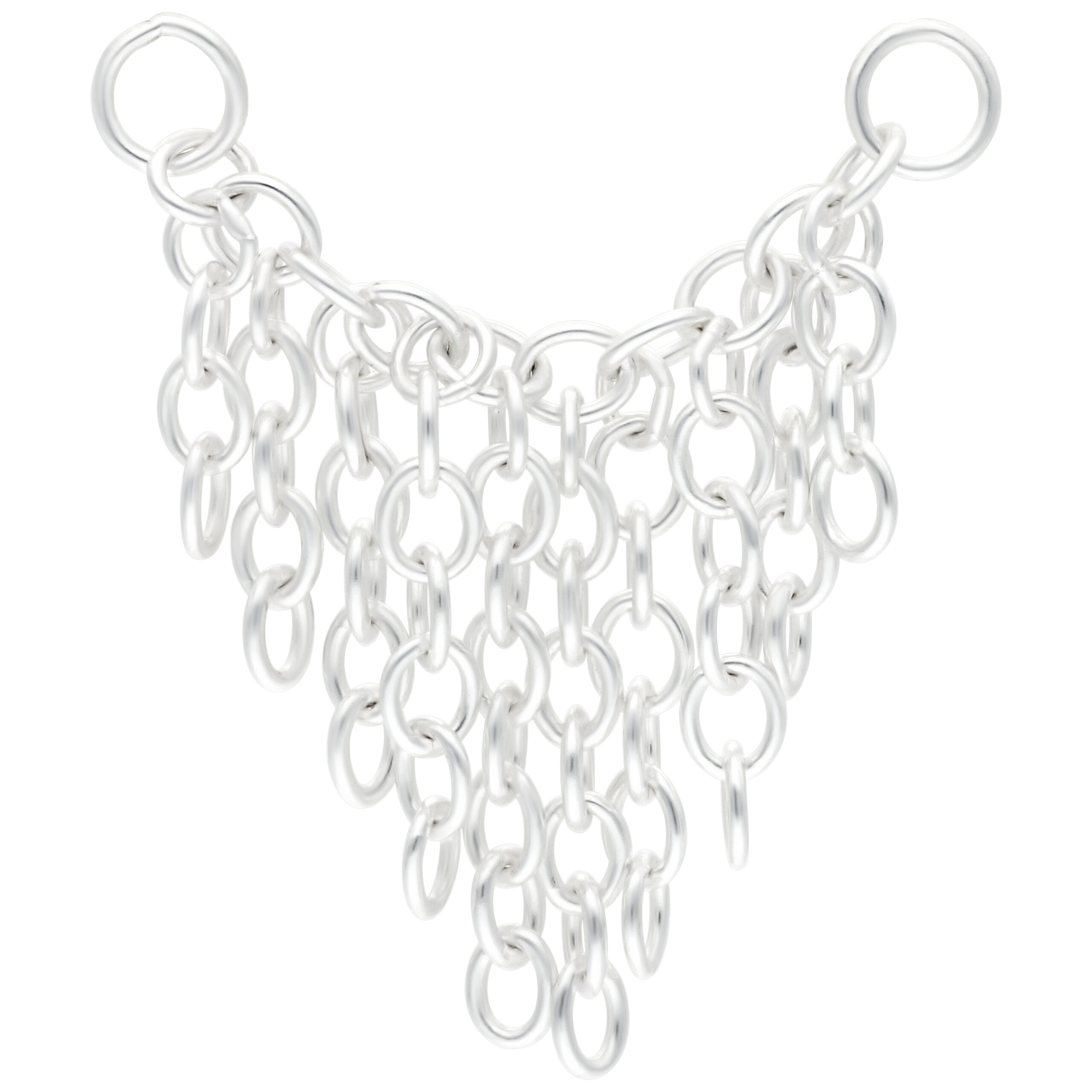Catena Piercing con Nappa Argento di 20mm su sfondo bianco