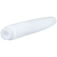 Dilatatore bianco in PTFE per orecchini su sfondo bianco