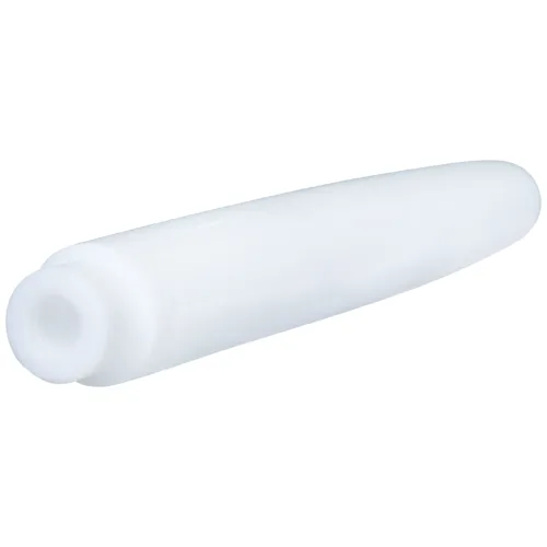 Dilatatore bianco in PTFE per orecchini su sfondo bianco