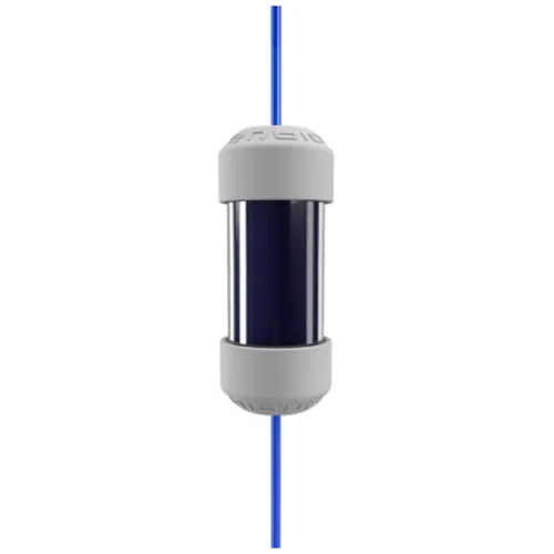 Filtro cilindrico Enbio Magic con involucro bianco e centro blu, su sfondo bianco