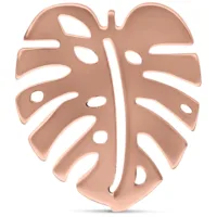 Orecchini Monstera in oro rosa su sfondo bianco