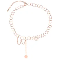 Choker in oro rosa con motivo di cuore e occhi su sfondo bianco