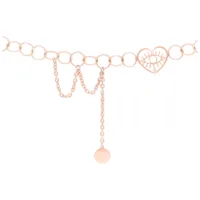 Choker con motivo a cuore e occhi in oro rosa su sfondo bianco