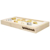 Espositore per Anelli Nero di Wildcat Cornice in legno con vari anelli su sfondo bianco in esposizione