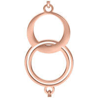 Orecchini in oro rosa in acciaio chirurgico 316L su sfondo bianco