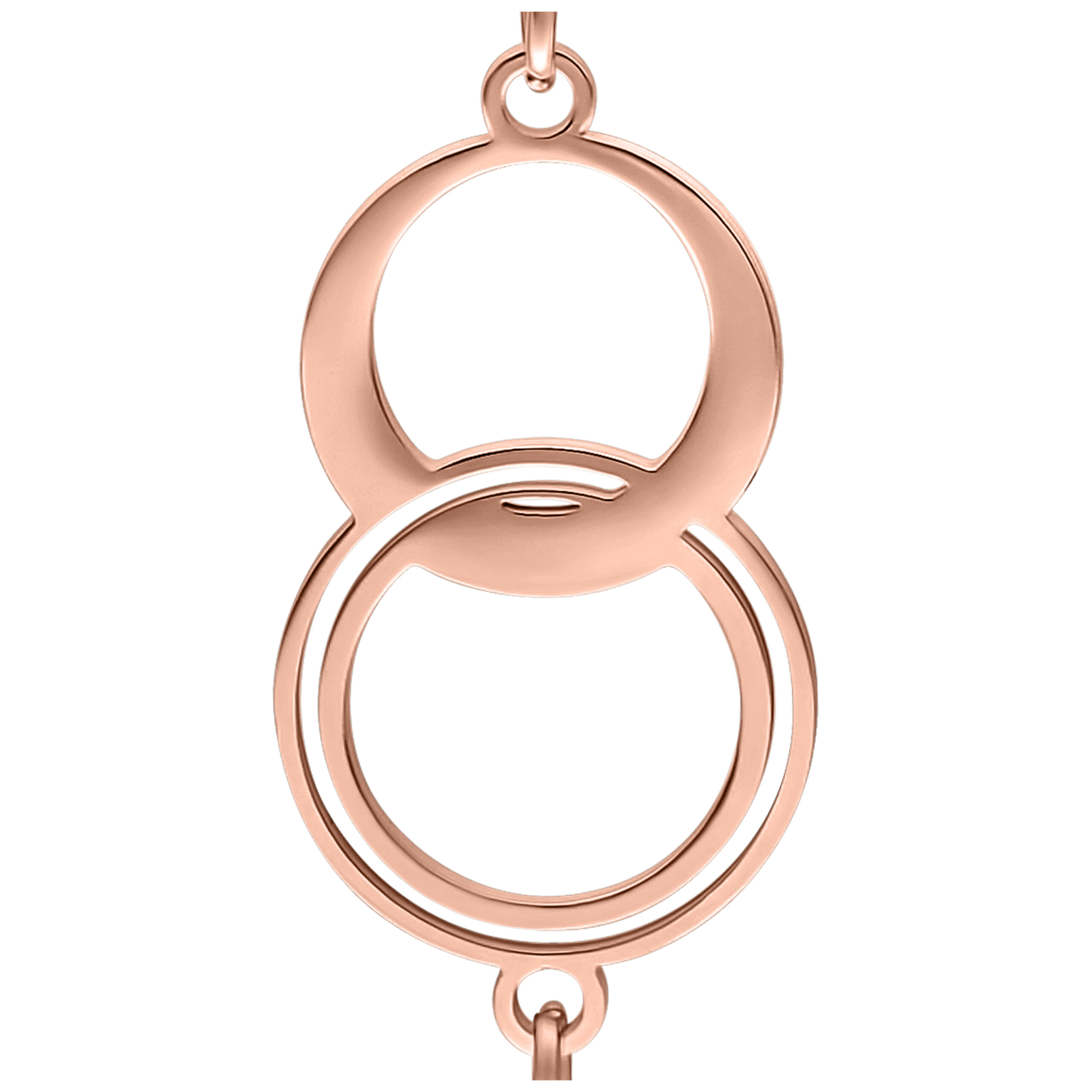 Orecchini in oro rosa in acciaio chirurgico 316L su sfondo bianco