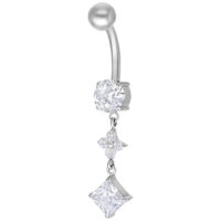 Banana Bell in argento con cristalli chiari su sfondo bianco