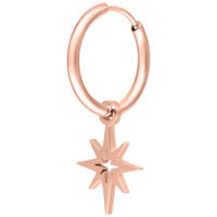 Creola in rosé oro con ciondolo a stella, lucida su sfondo bianco