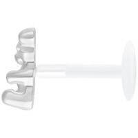 Labret Gummi Bear color argento Push Fit su sfondo bianco