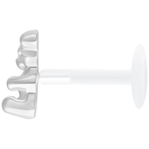 Labret Gummi Bear color argento Push Fit su sfondo bianco