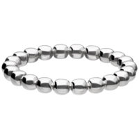 Anello Bubble argento in acciaio chirurgico lucido su sfondo bianco