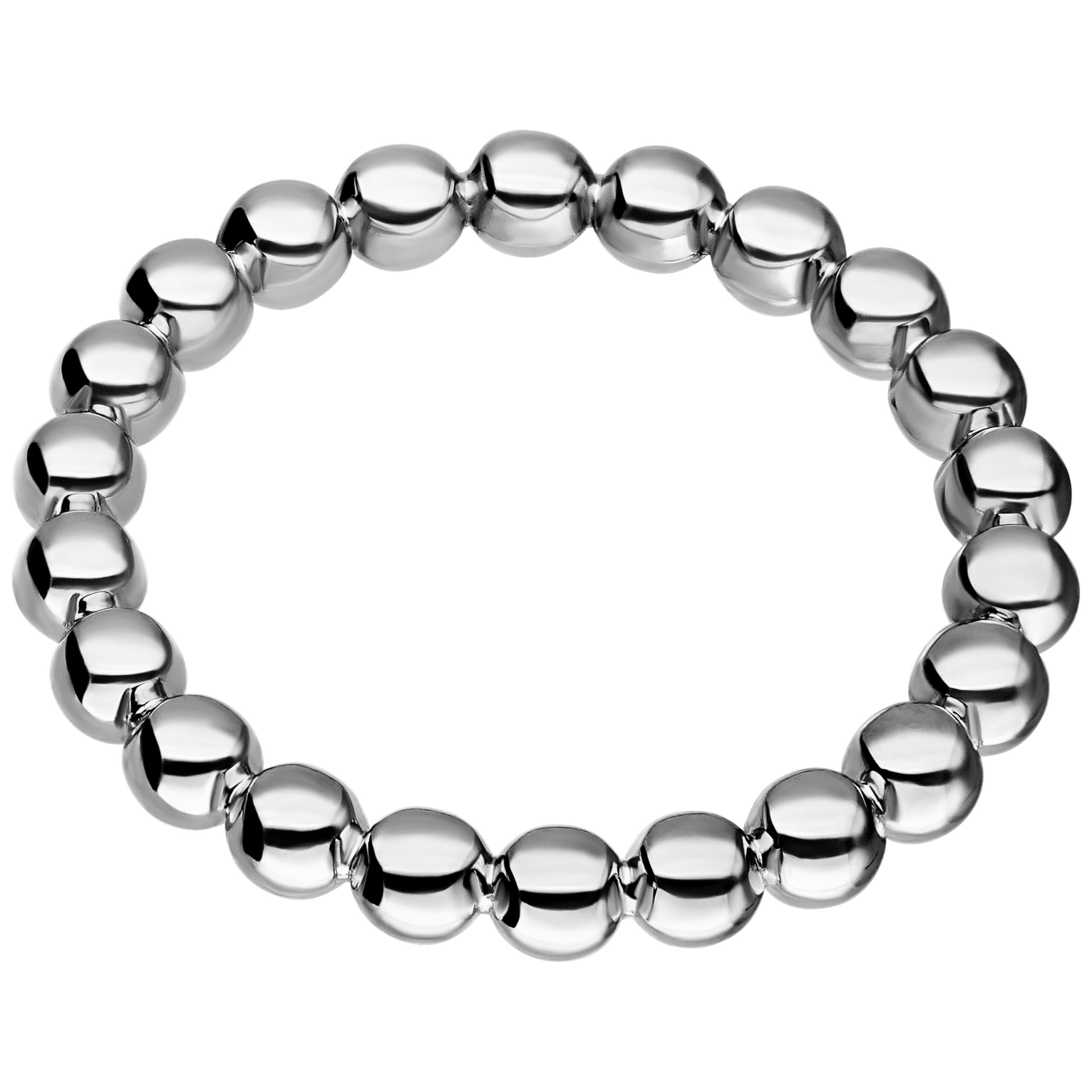 Anello Bubble argento in acciaio chirurgico, 17,0 mm, su sfondo bianco