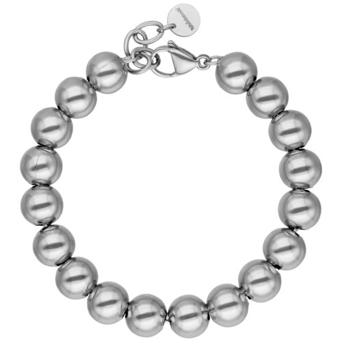 Bracciale Bubble color argento in acciaio chirurgico 316L su sfondo bianco