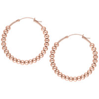 Due orecchini Bubble Hoops in oro rosa su sfondo bianco