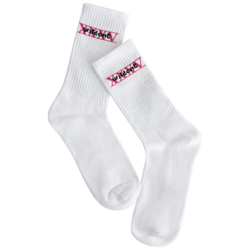 Calzini bianchi Wild Socks XXXV in cotone, taglia 36-40, su sfondo bianco