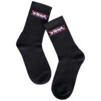 Calze nere con logo Wildcat rosa su sfondo bianco, taglia 36-40