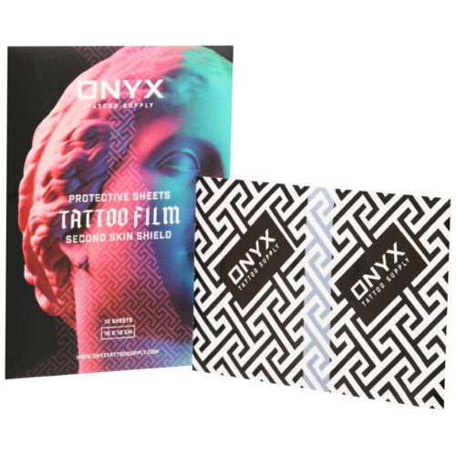 Confezione di Pellicola per Tatuaggi Second Skin con 10 Fogli, Design Onyx