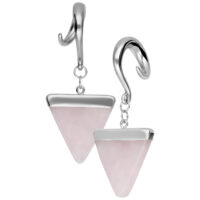 Orecchini in argento a forma di triangolo con gancio in acciaio chirurgico