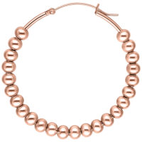 Cerchi lucidi in oro rosa con design a bolle su sfondo bianco