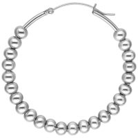 Orecchini a cerchio Bubble in argento in acciaio chirurgico lucido su sfondo bianco