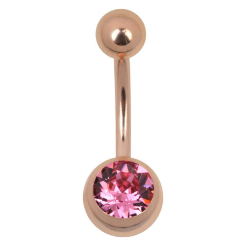 Banana Bananabell in Cristallo Rosa, 8 mm di lunghezza, Oro Rosa su sfondo bianco